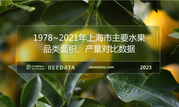 1978~2021年上海市主要水果品类面积、产量对比数据