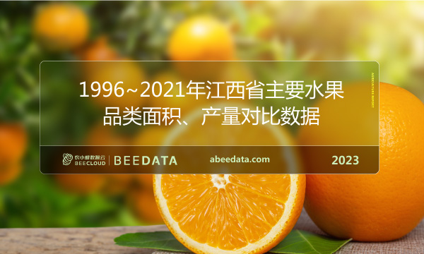 1996~2021年江西省主要水果品类面积、产量对比数据