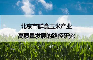《北京市鲜食玉米产业高质量发展的路径研究》