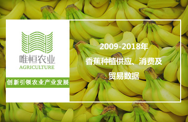 2009-2018年香蕉種植供應、消費及貿易數據